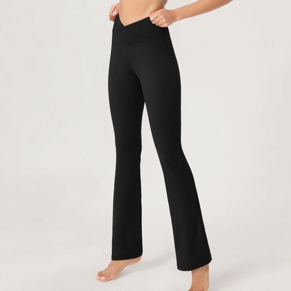 Ododos Black Flare Wide Leg Leggings Women's Size Small - Picture 1 of 7
